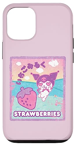 Sanrio Hülle für iPhone 12/12 Pro Kuromi Erdbeermilch Basic Case, Polycarbonat, TPU, Robuster Schutz, Einfarbig, nicht wasserdicht von Sanrio