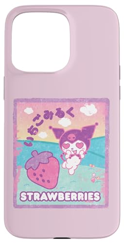 Sanrio Hülle für iPhone 15 Pro Max Kuromi Erdbeermilch Schutzhülle aus Polycarbonat und TPU, Robuster Schutz, Schwarz von Sanrio