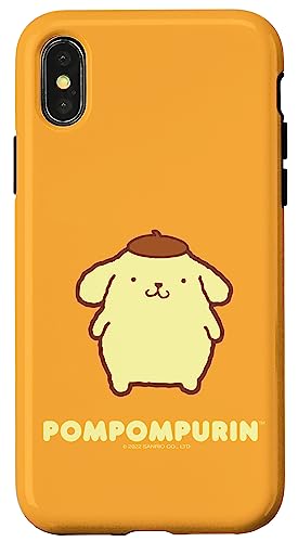Sanrio Pompompurin-Charakter Schutzhülle für iPhone X/XS, Braun, Matt, Cartoon, Robuster Schutz von SANRIO