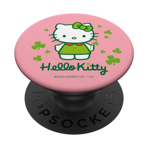 Sanrio Hello Kitty PopSockets Klebender PopGrip - Schwarz - Handyhalterung - Kompatibel mit vielen Geräten (außer kabelloser Aufladung) von Sanrio