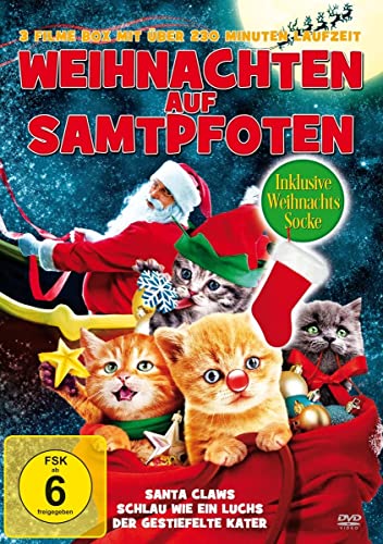 Weihnachten auf Samtpfoten - 3 Familienfilme inklusive Weihnachts-Socke [3 DVDs] von WME Entertainment Group