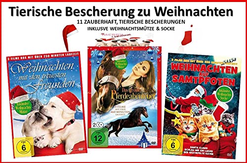 Tierische Bescherung zu Weihnachten (elf Weihnachtsfilme zum Fest mit Weihnachts-Socke und Mütze) von WME Entertainment Group