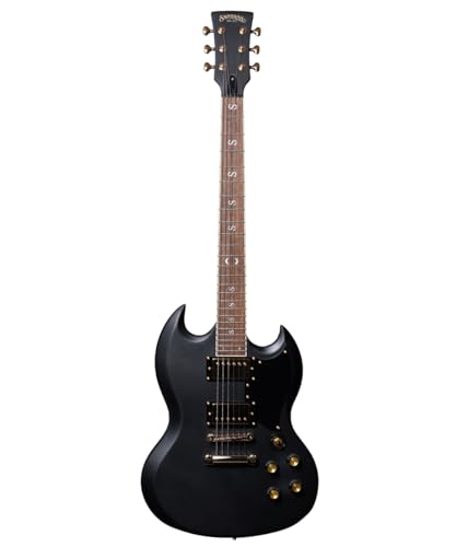 Santana Draco Standard DB - Elektrische guitarre, SG-Model, 2 x Hot PAF Humbucker, Dark Black Santana Draco Standard DB - Elektrische guitarre, SG-Model, 2 x Hot PAF Humbucker, Dark Black von Santana