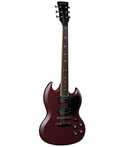 Santana Draco Standard MOR - Elektrische guitarre, SG-Model, Hals aus Mahagoni, Maroon Oak red von Santana
