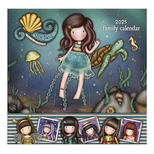 SANTORO Gorjuss Familienkalender 2025 mit 5-spaltigem Layout für Familienpläne — Deep Secrets | Organisationstasche und Planer — 13-Monatskalender vom 25. Januar bis 26. Januar für ihre Freundin Mama von Santoro