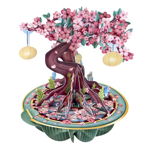 SANTORO Pirouette 3D Pop Up Grußkarte - Kirschblüte - Geburtstagsgeschenk für sie, Mutter, Tochter, Ehefrau, Freundin | Jahrestag, Thinking of You, Dankeskarte | Blumenkarte zum Muttertag von Santoro