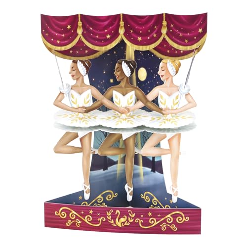 SANTORO Swing-Karte, 3D-Pop-Up-Grußkarte – Ballett – Geschenke für sie, Ballerina, Mädchen, Tochter, Mutter, Lehrer, Geburtstag, Muttertag, Tänzerin 13 x 16 cm von Santoro