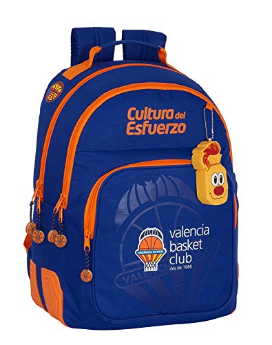Safta Valencia Schulrucksack Basket, 320 x 150 x 420 mm, Blau/orange, 120x50x230 mm, Doppelter Rucksack von Santoro