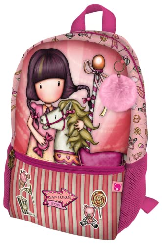 Santoro 1111GJ03T Mini-Rucksack Adap.Cart Gorjuss Fairground Karussell 26 x 34 x 11,4 cm, Rose von Santoro