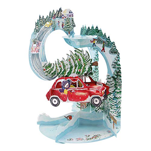 Santoro Pendel Weihnachten 3D Pop Up Grußkarte – Driving Home For Christmas – für Kinder, Familie, Weihnachten von Santoro