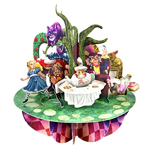Santoro Pirouette, 3D-Pop-Up-Grußkarte – Alice im Wunderland – für sie, für Kinder, Geburtstage (schwarz, weiß) von Santoro