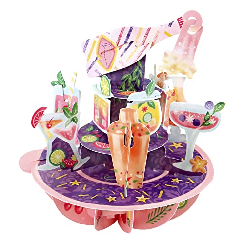 Santoro Pirouette, 3D-Pop-Up-Grußkarte – Cocktails – für Sie, für Freunde, Geburtstag, Glückwünsche, Feiern (13 x 16 cm) von Santoro