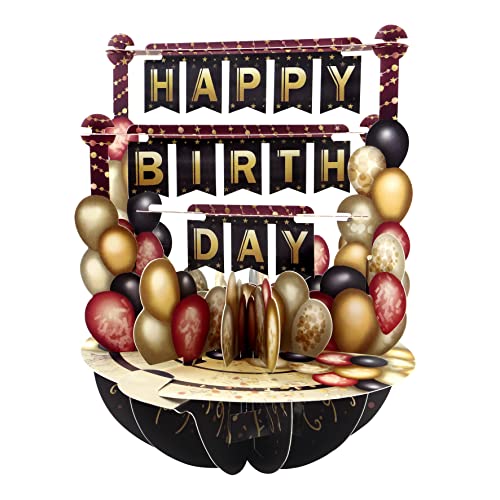 Santoro Pirouette, 3D-Pop-Up-Grußkarte – Geburtstagsballons – Geschenk Für Männer, Frauen, Kinder, Ehefrau, Mutter, Tochter, Familie, Freunde, Mädchen | Ballon-Geburtstagskarte von Santoro