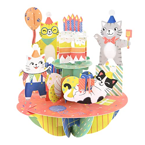 Santoro Pirouette, 3D-Pop-Up-Grußkarte – Geburtstagskatzen – Geschenk für Kinder, Sie, Ihn, Mutter, Ehefrau, Tochter, Enkelin, Geburtstag (mehrere) von Santoro