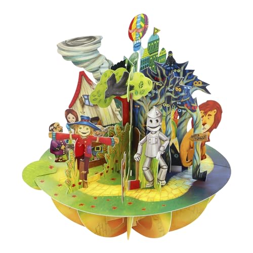 Santoro Pirouette, 3D-Pop-Up-Grußkarte – Zauberer von OZ, WICKED Geburtstagsgeschenke für Sie, Ihn, Tochter, Sohn (gelb, beige, braun) von Santoro