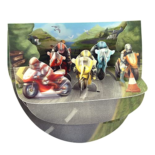 Santoro Popnrock, 3D-Pop-Up-Grußkarte – Motorräder – Für Ihn, Papa, Jungen, Vatertag, Geburtstag | Motorradgeschenke Für Glückwünsche, Jubiläum, Abschlussfeier, Ruhestand von Santoro