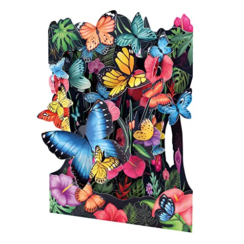 Santoro Swing-Karte, 3D-Pop-Up-Grußkarte – tropische Schmetterlinge – für Sie, für Mama, Geburtstag, Jahrestag, jeden Anlass von Santoro