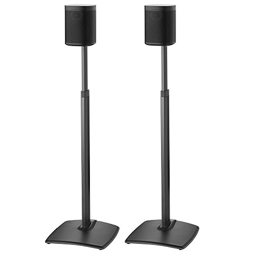 Sanus Höhe verstellbare Lautsprecher-Ständer in kabellos Paar für Sonos One Play: 1 und Play: 3 – schwarz von Sanus