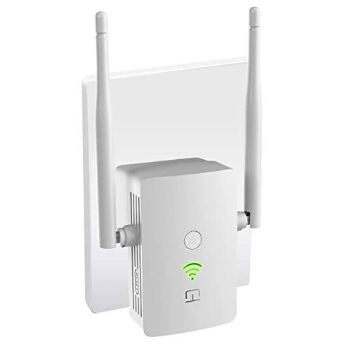 WLAN Verstärker Repeater I 1.200Mbit/s Dualband WLAN Repeater I Internet Verstärker Hohe Reichweite, Repeater mit LAN Anschluss, Steckdose, 867Mbit/s 5GHz + 300Mbit/s 2,4GHz, Kompakte Bauweise von Sanyaa