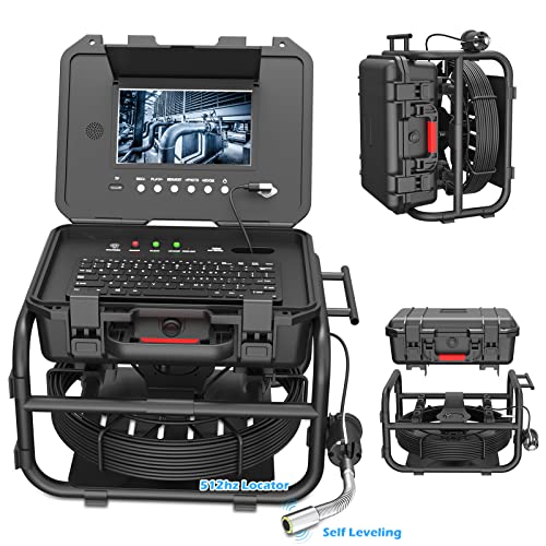9" Kanalkamera HD mit Meterzahl Angabe, 1080P Selbstnivellierender Rohr Kanal Kamera mit 512 hz Sender, Professionelle Klempner Endoskopkamera mit Dickeres Kabel 40 Meter, USB-Tastatur und Mikrofon 9" Kanalkamera HD mit Meterzahl Angabe, 1080P Selbstnivellierender Rohr Kanal Kamera mit 512 hz Sender, Professionelle Klempner Endoskopkamera mit Dickeres Kabel 40 Meter, USB-Tastatur und Mikrofon von Sanyipace