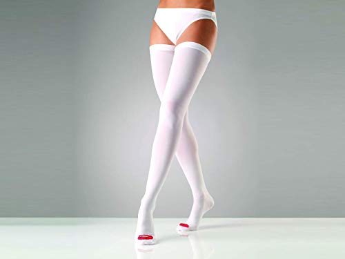 Sanyleg - Anti-Thrombose- und Anti-Emboliestrümpfe, differenzierte abgestufte Kompression, Halterlos mit Inspektionsloch und Silikonspitze, Größe Medium, Länge 70-80 cm Sanyleg - Anti-Thrombose- und Anti-Emboliestrümpfe, differenzierte abgestufte Kompression, Halterlos mit Inspektionsloch und Silikonspitze, Größe Medium, Länge 70-80 cm von Sanyleg