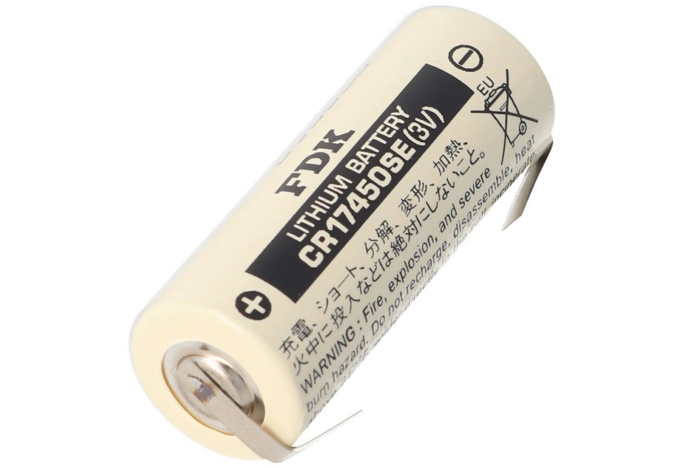 Sanyo FDK Sanyo Lithium Batterie CR17450SE Size A, mit Lötfahne U-Form Batterie, (3,0 V) von Sanyo