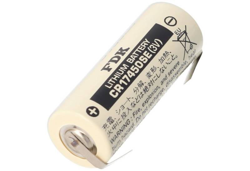 Sanyo FDK Sanyo Lithium Batterie CR17450SE Size A, mit Lötfahne U-Form Batterie, (3,0 V) von Sanyo
