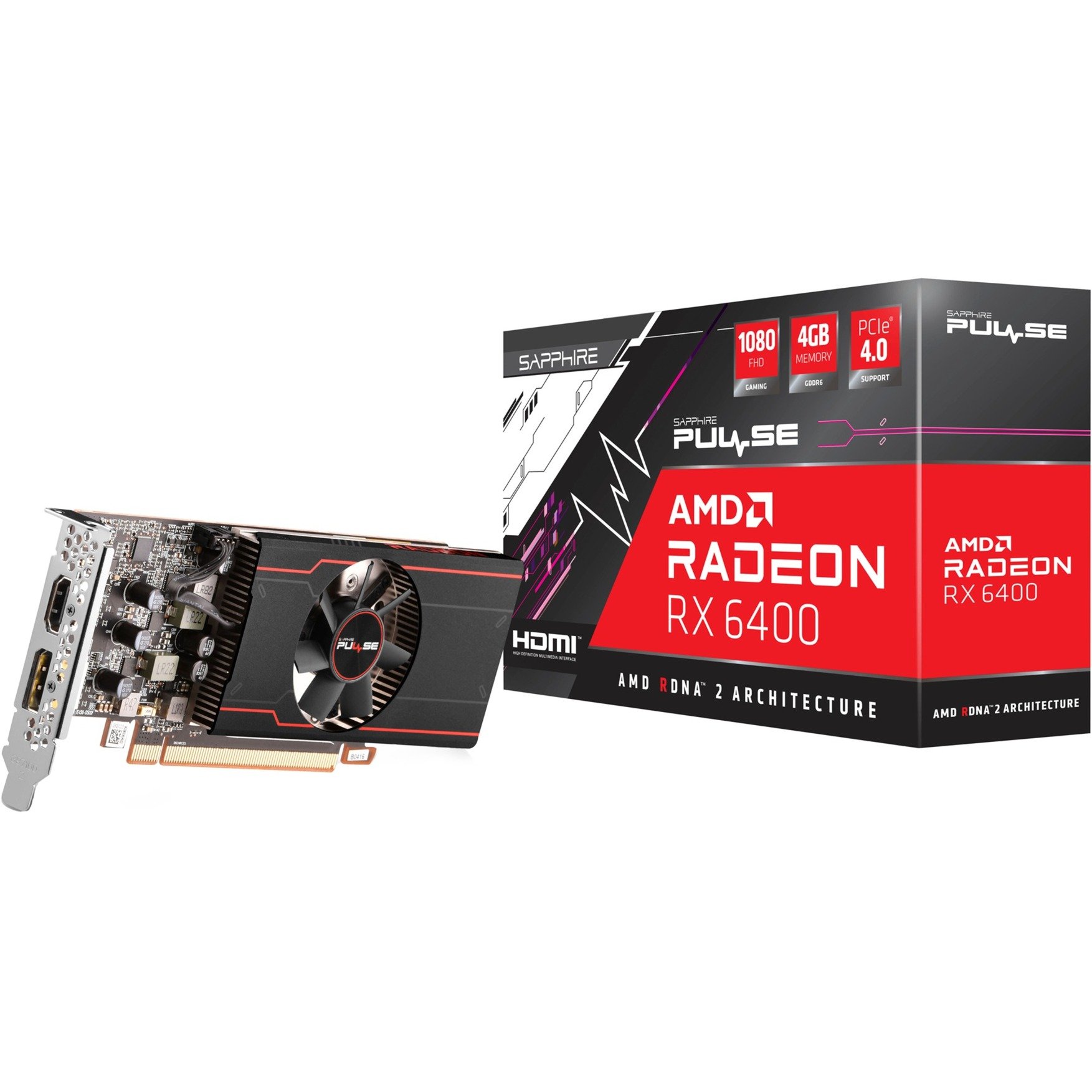 Radeon RX 6400 PULSE GAMING, Grafikkarte von Sapphire