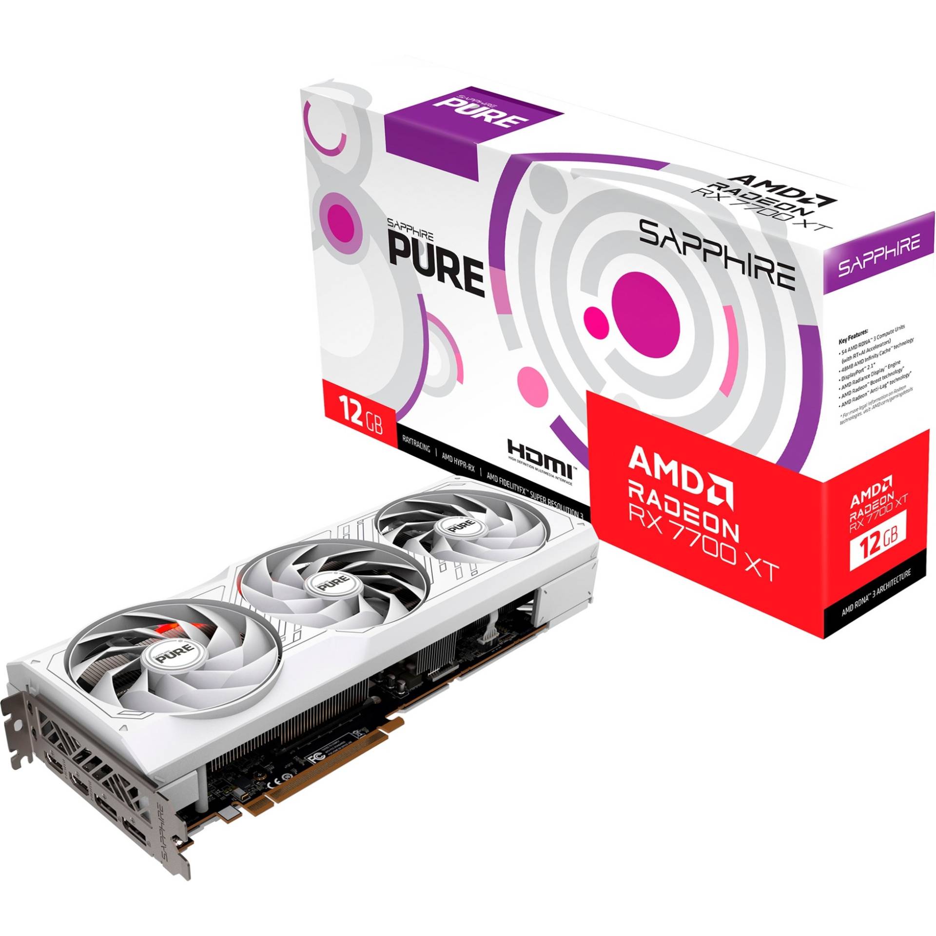 Radeon RX 7700 XT PURE GAMING OC, Grafikkarte von Sapphire