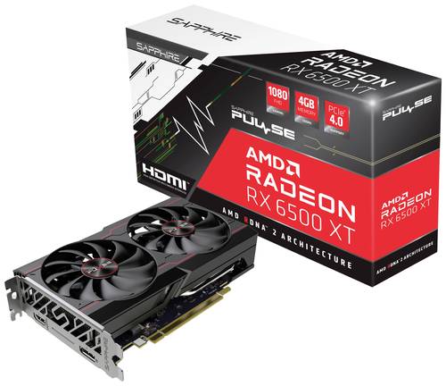 Sapphire Grafikkarte AMD Radeon RX 6500 XT Pulse 4GB GDDR6-RAM PCIe x16 DisplayPort, HDMI® AMD Free von Sapphire