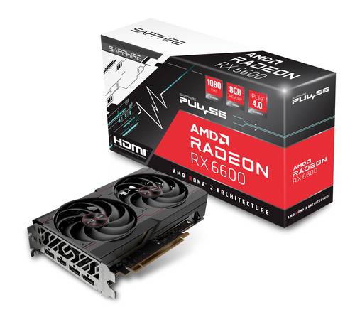 Sapphire Grafikkarte AMD Radeon RX 6600 Pulse 8GB GDDR6-RAM PCIe HDMI®, DisplayPort AMD FreeSync von Sapphire