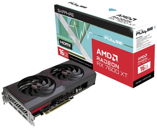 Sapphire Grafikkarte AMD Radeon RX 7600 XT Pulse 16GB GDDR6-SDRAM PCIe x8 HDMI®, DisplayPort AMD Fr von Sapphire