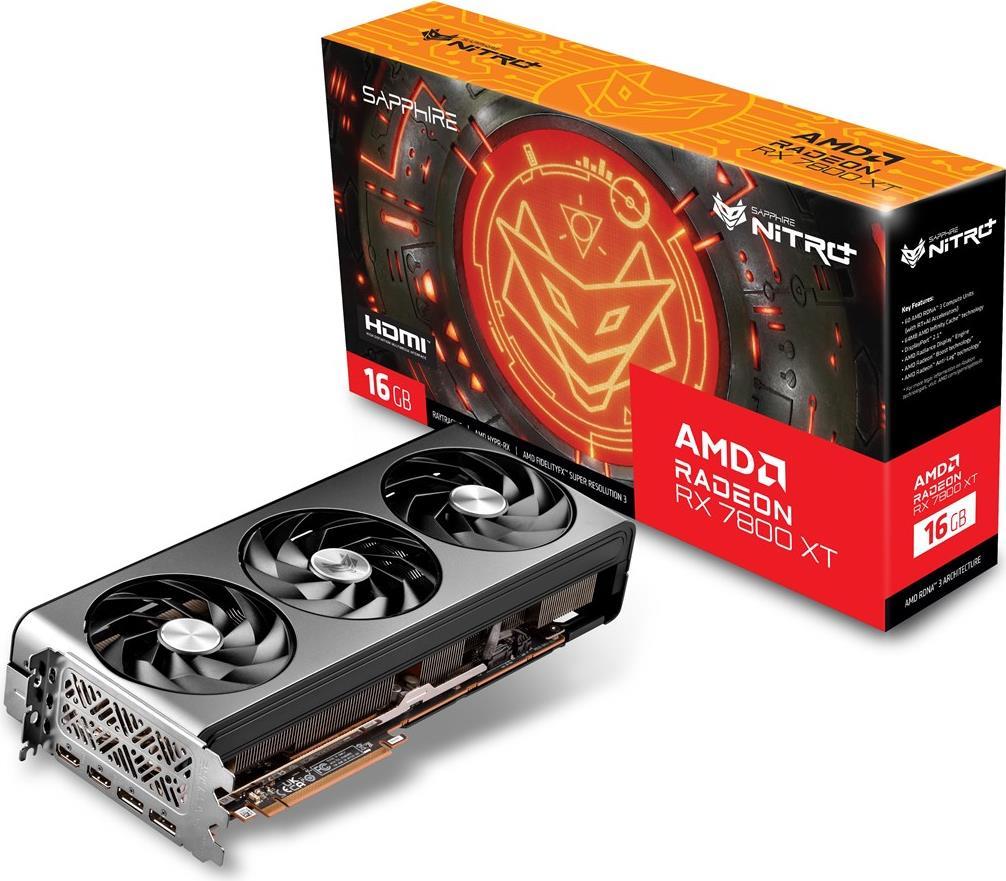Sapphire NITRO+ 11330-01-20G Grafikkarte AMD Radeon RX 7800 XT 16 GB GDDR6 (11330-01-20G) von Sapphire