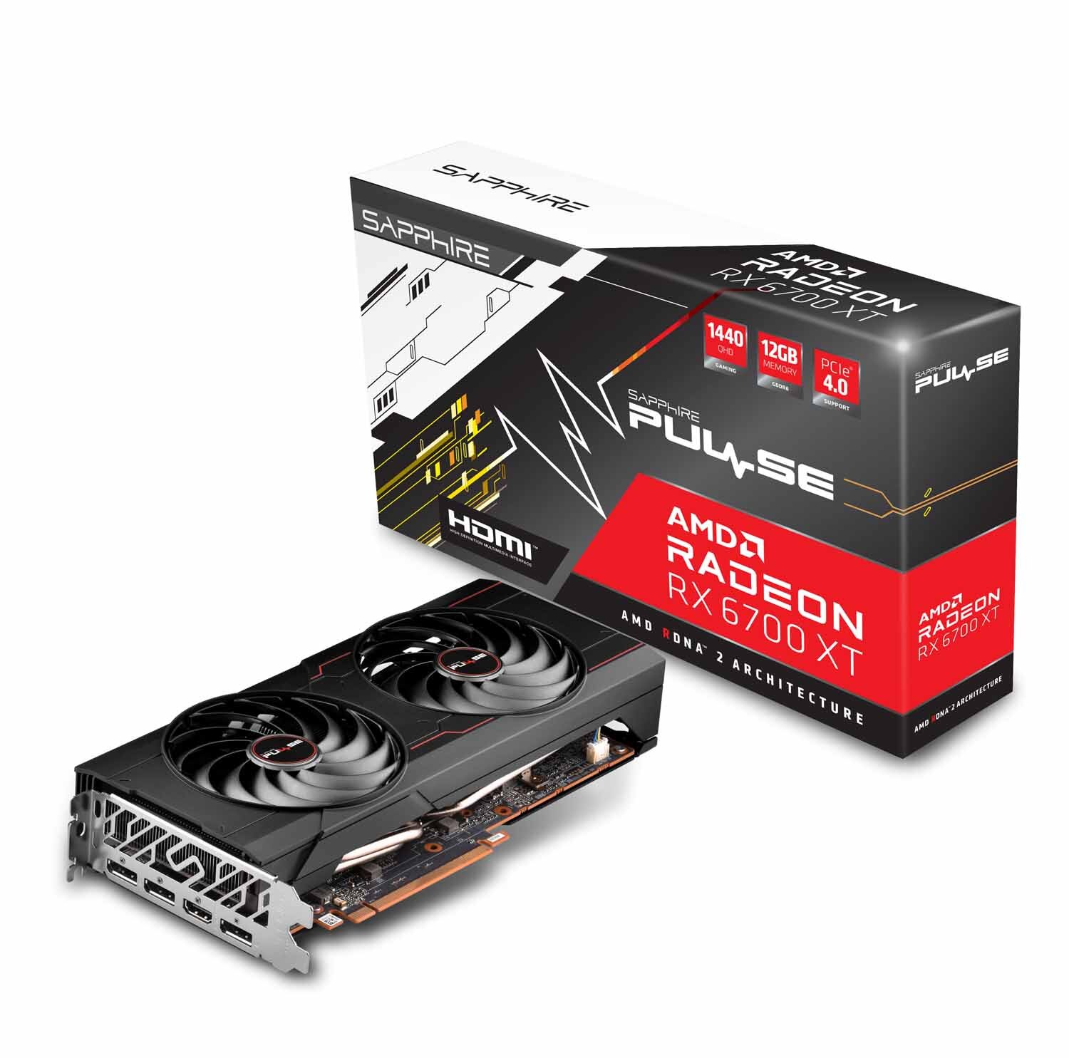 Sapphire PULSE Radeon RX 6700 XT GAMING 12GB Grafikkarte B-Ware - 12GB GDDR6, HDMI, 3x DP von Sapphire