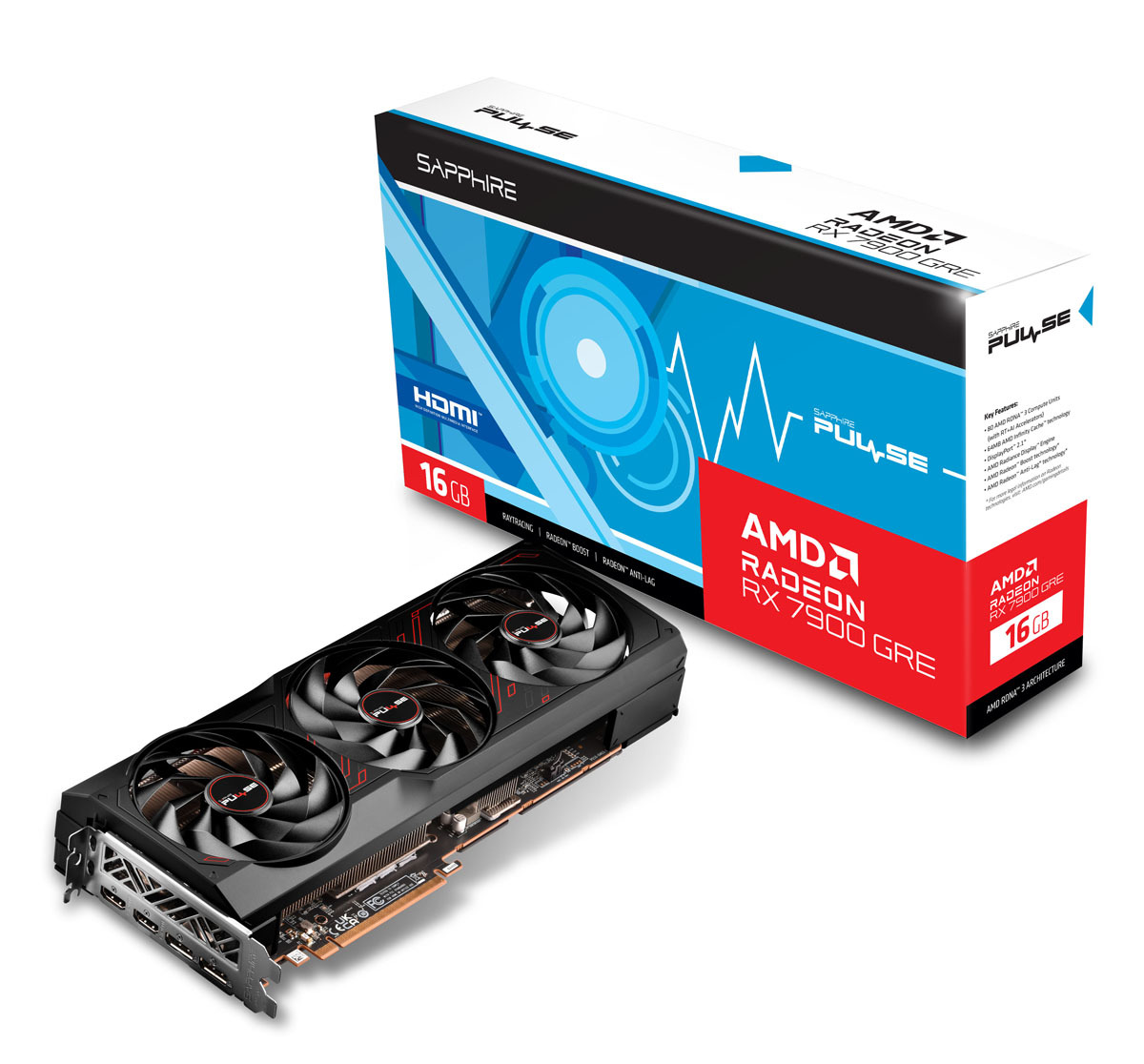 Sapphire Pulse Radeon RX 7900 GRE - 16GB GDDR6, 2x HDMI, 2x DP, lite retail von Sapphire