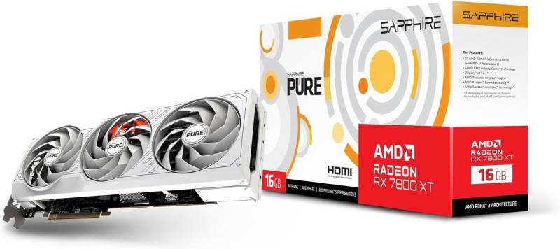 Sapphire Pure Radeon RX 7800 XT GAMING OC 16G 16GB GDDR6 HDMI Grafikkarte (16 GB) von Sapphire