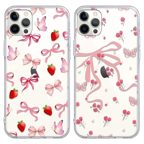 Saqmkil 2 Stück Hülle für iPhone 16 Pro 6,3'', Aesthetic Muster Design Mädchen Transparent Motiv Handyhülle, Weich Silikon Frauen Geschenk Süßes Stoßfest Schutzhülle für iPhone 16 Pro,Schleifen 03 Saqmkil 2 Stück Hülle für iPhone 16 Pro 6,3'', Aesthetic Muster Design Mädchen Transparent Motiv Handyhülle, Weich Silikon Frauen Geschenk Süßes Stoßfest Schutzhülle für iPhone 16 Pro,Schleifen 03 von Saqmkil