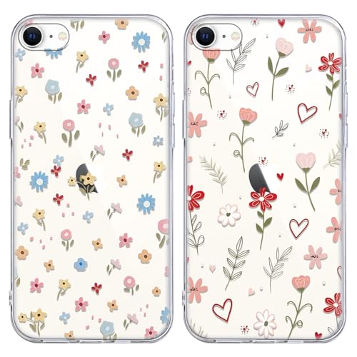 Saqmkil 2 Stück Hülle für iPhone 16e 6,1'', Aesthetic Muster Design Mädchen Transparent Motiv Handyhülle, Weich Silikon Frauen Geschenk Süßes Stoßfest Case Schutzhülle für iPhone 16e,Blumen 02 Saqmkil 2 Stück Hülle für iPhone 16e 6,1'', Aesthetic Muster Design Mädchen Transparent Motiv Handyhülle, Weich Silikon Frauen Geschenk Süßes Stoßfest Case Schutzhülle für iPhone 16e,Blumen 02 von Saqmkil