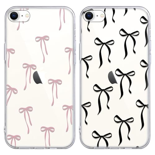Saqmkil 2 Stück Hülle für iPhone 16e 6,1'', Aesthetic Muster Design Mädchen Transparent Motiv Handyhülle, Weich Silikon Frauen Geschenk Süßes Stoßfest Case Schutzhülle für iPhone 16e,Schleifen 01 Saqmkil 2 Stück Hülle für iPhone 16e 6,1'', Aesthetic Muster Design Mädchen Transparent Motiv Handyhülle, Weich Silikon Frauen Geschenk Süßes Stoßfest Case Schutzhülle für iPhone 16e,Schleifen 01 von Saqmkil