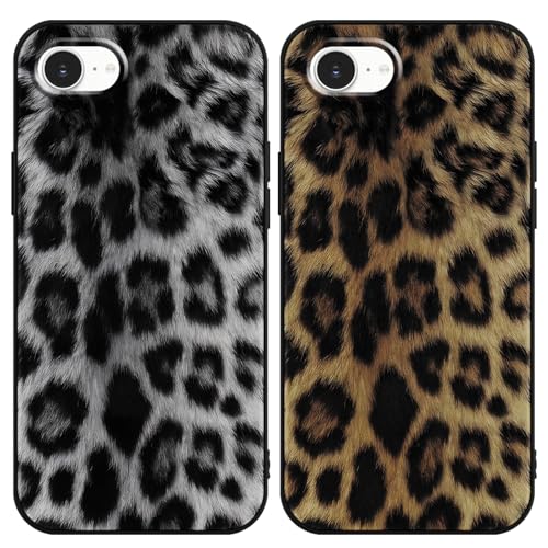 Saqmkil 2 Stück Hülle für iPhone 16e 6,1 Zoll, Aesthetic Leopard Muster Design Mädchen Frauen Geschenk Handyhülle, Weich Slim Silikon Süßes Motiv Kratzfeste Stoßfest Case Schutzhülle für iPhone 16e von Saqmkil