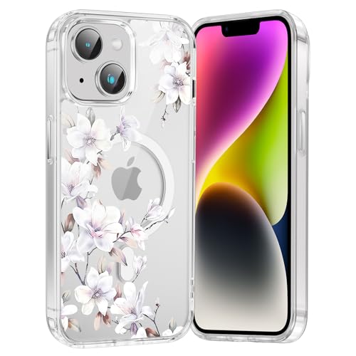 Saqmkil Handyhülle Magnetische für iPhone 14/iPhone 13 6,1" Hülle,Kompatibel mit MagSafe, Durchsichtig Aesthetic Muster Blumen Mädchen Case, Transparent Weich Silikon TPU Stoßfeste Schutzhülle, 05 Saqmkil Handyhülle Magnetische für iPhone 14/iPhone 13 6,1" Hülle,Kompatibel mit MagSafe, Durchsichtig Aesthetic Muster Blumen Mädchen Case, Transparent Weich Silikon TPU Stoßfeste Schutzhülle, 05 von Saqmkil