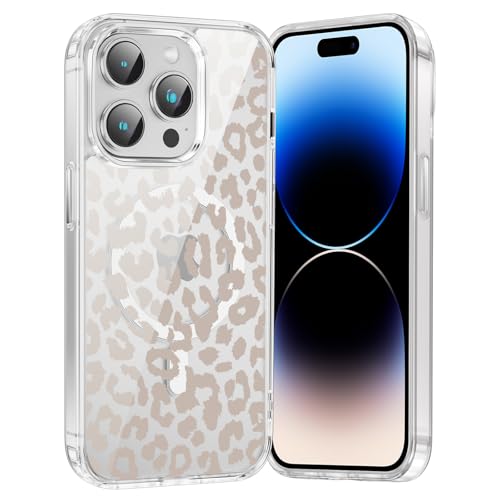 Saqmkil Handyhülle Magnetische für iPhone 14 Pro Max 6,7" Hülle,Kompatibel mit MagSafe, Durchsichtig Aesthetic Muster Leopard Mädchen Case, Transparent Weich Silikon Dünn TPU Bumper Stoßfeste Cover,02 Saqmkil Handyhülle Magnetische für iPhone 14 Pro Max 6,7" Hülle,Kompatibel mit MagSafe, Durchsichtig Aesthetic Muster Leopard Mädchen Case, Transparent Weich Silikon Dünn TPU Bumper Stoßfeste Cover,02 von Saqmkil