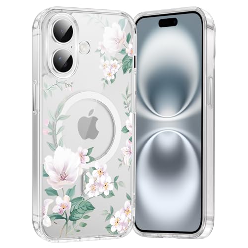 Saqmkil Handyhülle Magnetische für iPhone 16 6,1" Hülle,Kompatibel mit MagSafe, Durchsichtig Aesthetic Muster Blumen Mädchen Case, Transparent Weich Silikon TPU Bumper Stoßfeste Schutzhülle Cover, 04 Saqmkil Handyhülle Magnetische für iPhone 16 6,1" Hülle,Kompatibel mit MagSafe, Durchsichtig Aesthetic Muster Blumen Mädchen Case, Transparent Weich Silikon TPU Bumper Stoßfeste Schutzhülle Cover, 04 von Saqmkil