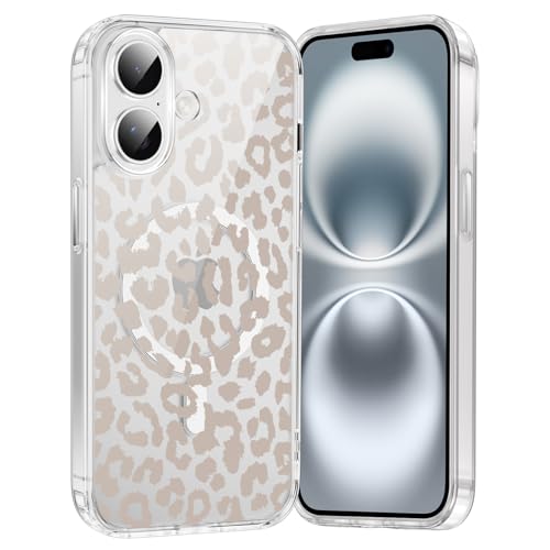 Saqmkil Handyhülle Magnetische für iPhone 16 6,1" Hülle,Kompatibel mit MagSafe, Durchsichtig Aesthetic Muster Leopard Mädchen Case, Transparent Weich Silikon TPU Bumper Stoßfeste Schutzhülle Cover, 02 Saqmkil Handyhülle Magnetische für iPhone 16 6,1" Hülle,Kompatibel mit MagSafe, Durchsichtig Aesthetic Muster Leopard Mädchen Case, Transparent Weich Silikon TPU Bumper Stoßfeste Schutzhülle Cover, 02 von Saqmkil