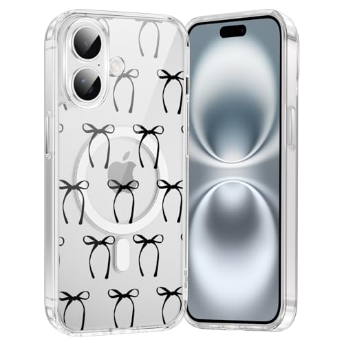 Saqmkil Handyhülle Magnetische für iPhone 16 6,1" Hülle,Kompatibel mit MagSafe, Durchsichtig Aesthetic Muster Schleifen Fliege Mädchen Case, Transparent Weich Silikon TPU Bumper Stoßfeste Schutzhülle Saqmkil Handyhülle Magnetische für iPhone 16 6,1" Hülle,Kompatibel mit MagSafe, Durchsichtig Aesthetic Muster Schleifen Fliege Mädchen Case, Transparent Weich Silikon TPU Bumper Stoßfeste Schutzhülle von Saqmkil
