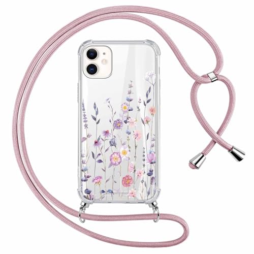 Saqmkil Handykette Handyhülle für iPhone 11 6,1" Hülle mit Band, Durchsichtig Aesthetic Muster Blumen Mädchen Case mit Kordel zum Umhängen, Transparent Weiche Silikon TPU + PC Stoßfest Schutzhülle Saqmkil Handykette Handyhülle für iPhone 11 6,1" Hülle mit Band, Durchsichtig Aesthetic Muster Blumen Mädchen Case mit Kordel zum Umhängen, Transparent Weiche Silikon TPU + PC Stoßfest Schutzhülle von Saqmkil