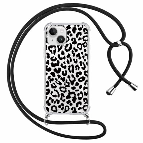 Saqmkil Handykette Handyhülle für iPhone 15 6,1" Hülle mit Band, Durchsichtig Aesthetic Muster Leopard Mädchen Case mit Kordel zum Umhängen, Transparent Weiche Silikon TPU + PC Stoßfest Schutzhülle Saqmkil Handykette Handyhülle für iPhone 15 6,1" Hülle mit Band, Durchsichtig Aesthetic Muster Leopard Mädchen Case mit Kordel zum Umhängen, Transparent Weiche Silikon TPU + PC Stoßfest Schutzhülle von Saqmkil