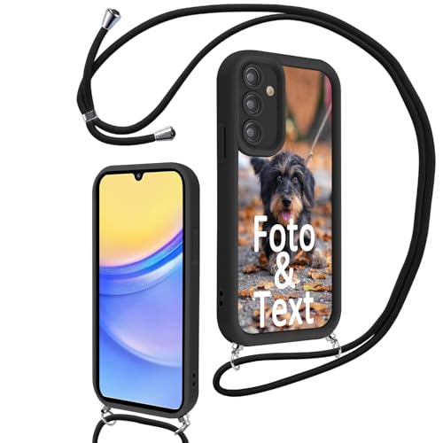 Saqmkil Handykette für Samsung Galaxy A15 4G/5G 6,5'' Personalisierte Hülle mit Band, Personalisiert Handyhülle mit Kette Kordel mit Foto Bild, Schwarz Schutzhülle für Samsung A15 5G zum Umhängen Saqmkil Handykette für Samsung Galaxy A15 4G/5G 6,5'' Personalisierte Hülle mit Band, Personalisiert Handyhülle mit Kette Kordel mit Foto Bild, Schwarz Schutzhülle für Samsung A15 5G zum Umhängen von Saqmkil