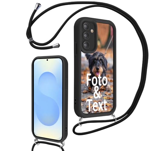 Saqmkil Handykette für Samsung Galaxy A52 5G 6,5'' Personalisierte Hülle mit Band, Personalisiert Handyhülle mit Kette Kordel mit Foto Bild, Schwarz Schutzhülle für Samsung A52 5G zum Umhängen Saqmkil Handykette für Samsung Galaxy A52 5G 6,5'' Personalisierte Hülle mit Band, Personalisiert Handyhülle mit Kette Kordel mit Foto Bild, Schwarz Schutzhülle für Samsung A52 5G zum Umhängen von Saqmkil
