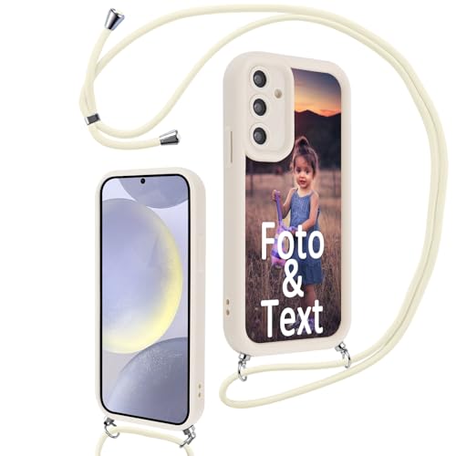 Saqmkil Handykette für Samsung Galaxy S24 Plus/S24+ 5G 6,7'' Personalisierte Hülle mit Band, Personalisiert Handyhülle mit Kette mit Foto Bild, Beige Schutzhülle für Samsung S24+ 5G zum Umhängen Saqmkil Handykette für Samsung Galaxy S24 Plus/S24+ 5G 6,7'' Personalisierte Hülle mit Band, Personalisiert Handyhülle mit Kette mit Foto Bild, Beige Schutzhülle für Samsung S24+ 5G zum Umhängen von Saqmkil